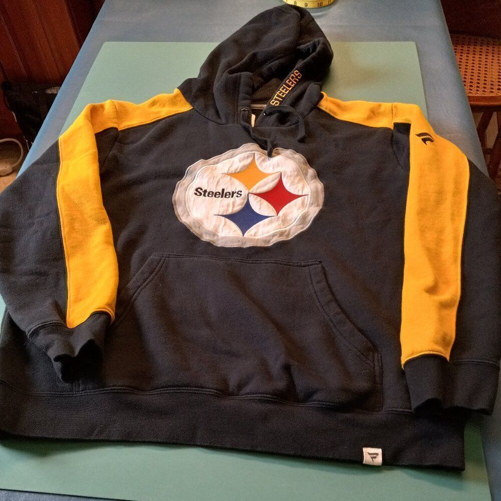 Steelers Pro line Lg Hoodie Long Sleeve Front Pocket Sweatshirt Football